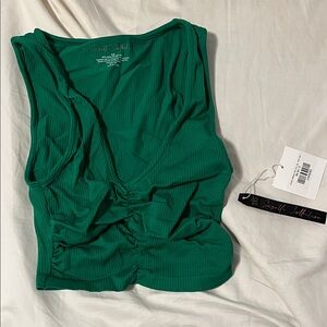 Emerald Green Ruched Tank Top